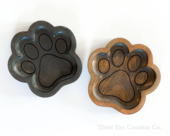 Hardwood Paw Print Tray, Animal Paw Catchall Tray