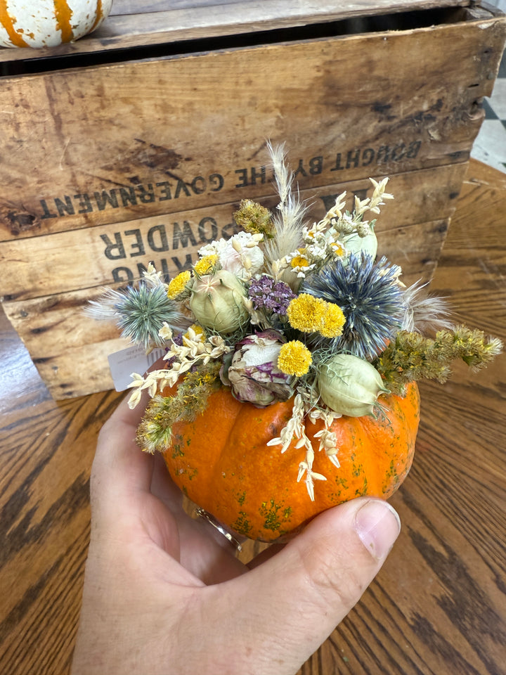 Dried Flower Pumpkin Centerpieces