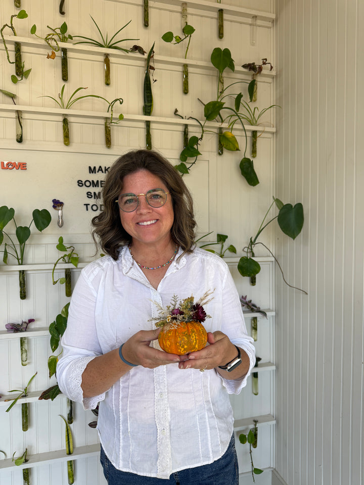 Dried Flower Pumpkin Centerpieces