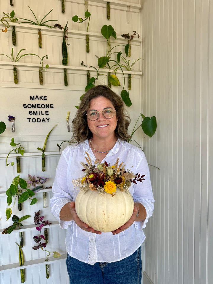 Dried Flower Pumpkin Centerpieces