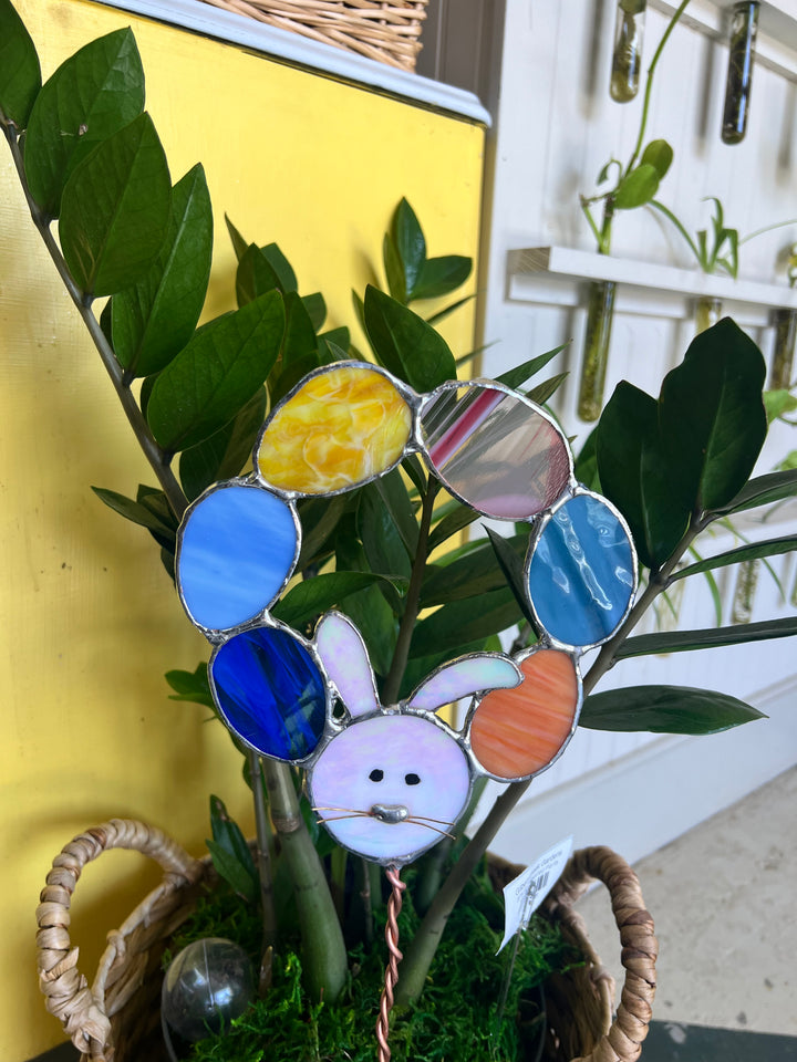 Easter Bunny with Eggs Stained Glass