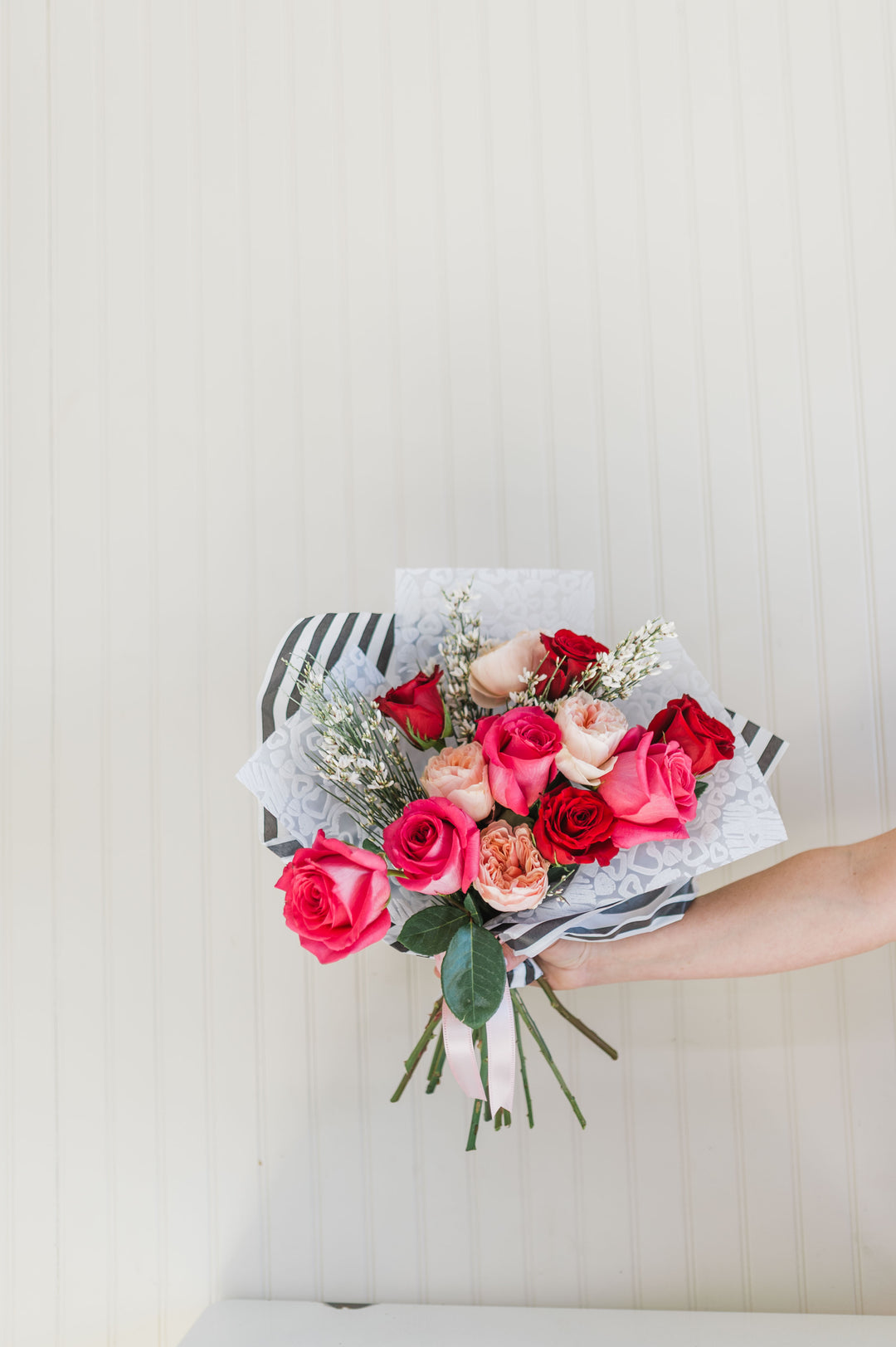 Dozen Rose Hand Tied Bouquet