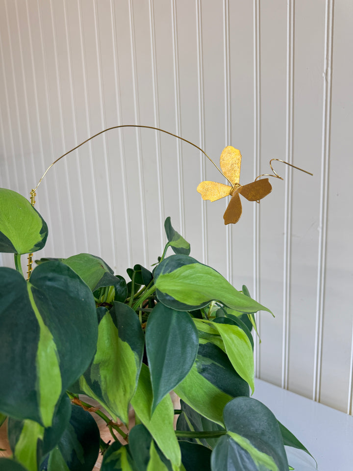 Gold Metal Butterfly Floral Pick - 12in