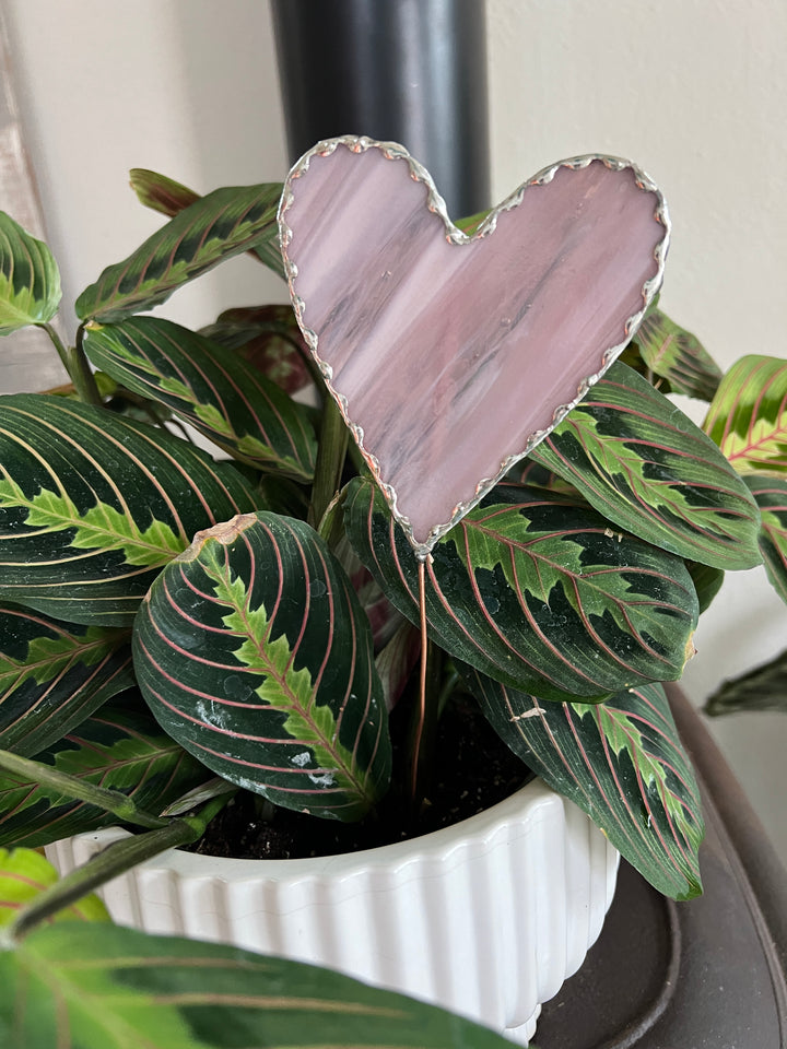Stained Glass Heart Plant Picks