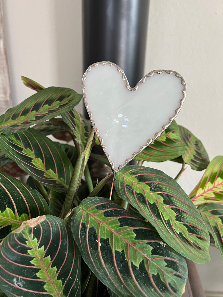 Stained Glass Heart Plant Picks
