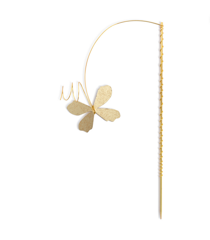 Gold Metal Butterfly Floral Pick - 12in