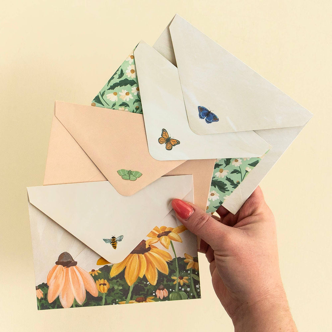 Floral Envelope Flat Note Set