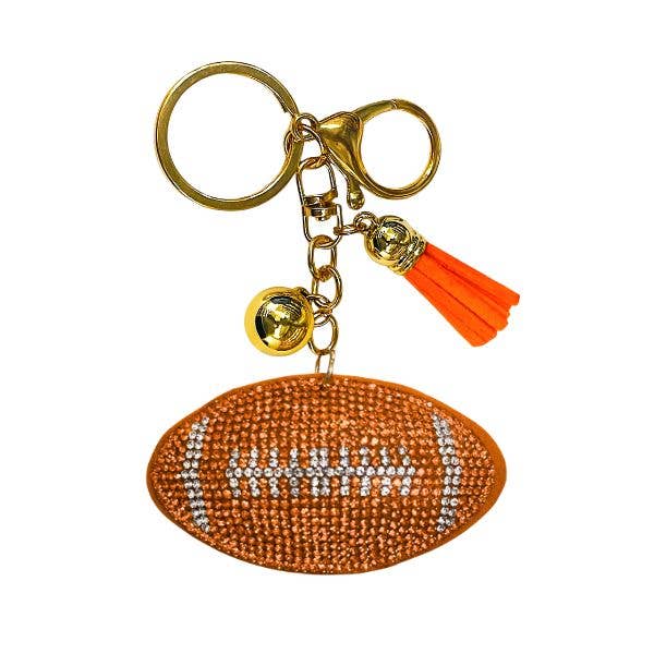 Football Crystal Bling Keychains