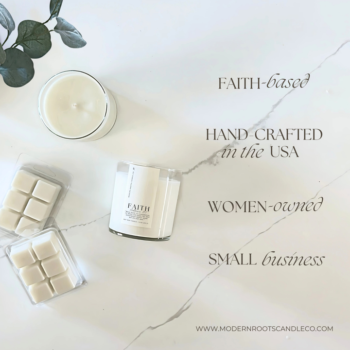 Faith | Lily & Bergamot | 9 oz. Clear Jar Soy Candle