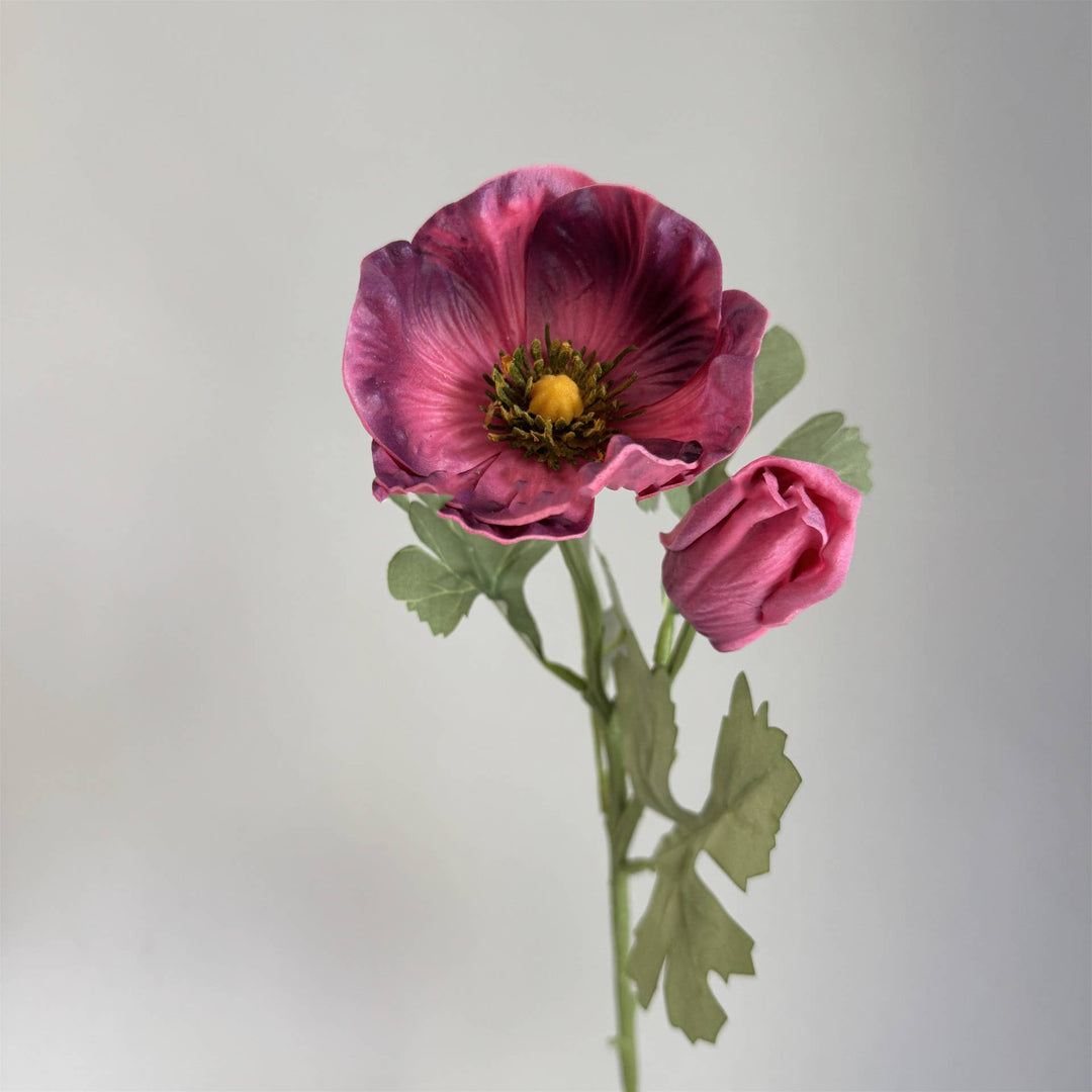 20''T PU Soft Touch Faux Anemone Flower, Sinlge Stem Anemone
