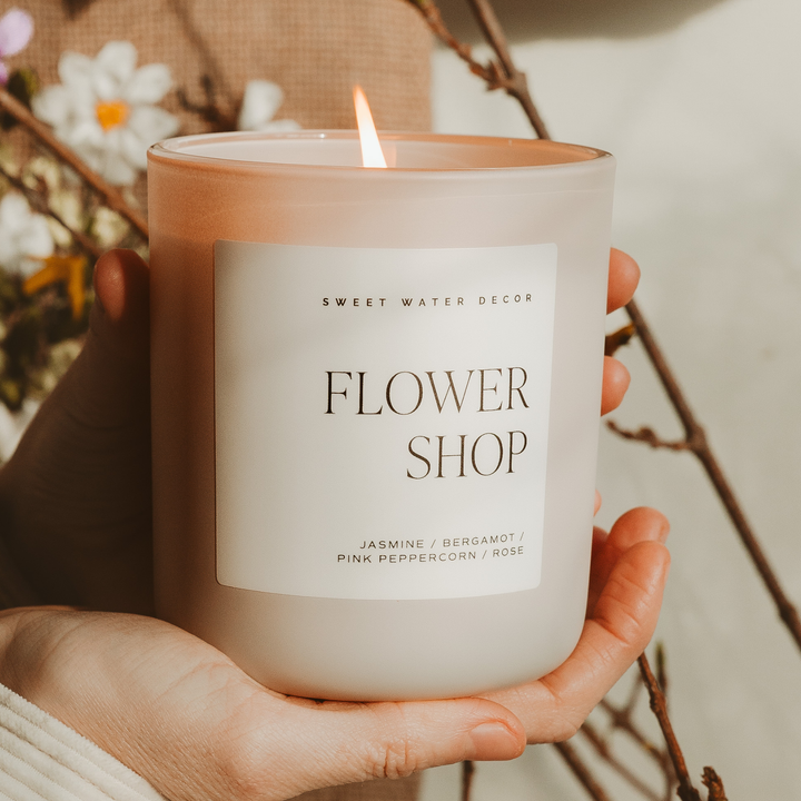 Flower Shop 15 oz Soy Candle, Matte Jar - Home Decor & Gifts
