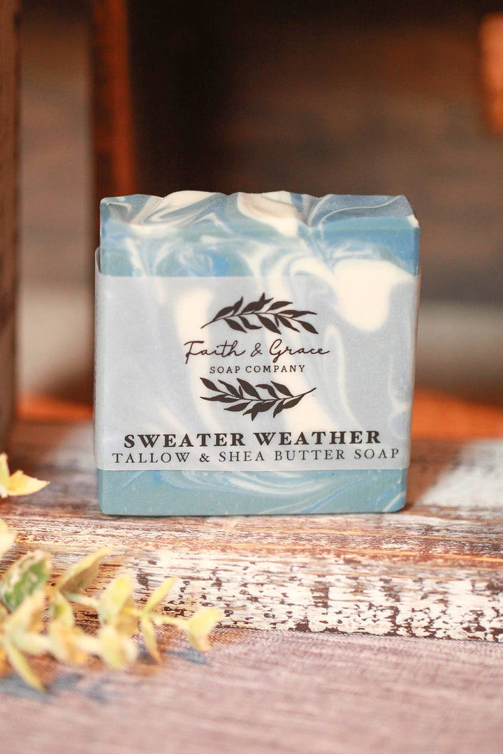 Sweater Weather Artisan Bar Soap, Luxury Tallow Soap