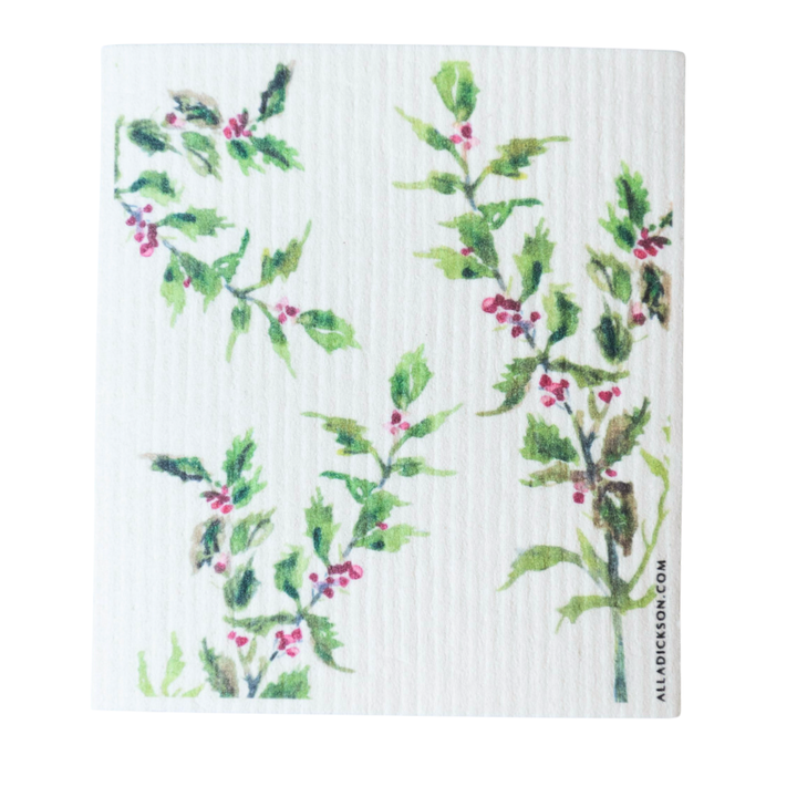 Christmas Dishcloth Holly Dishcloth Christmas Holly