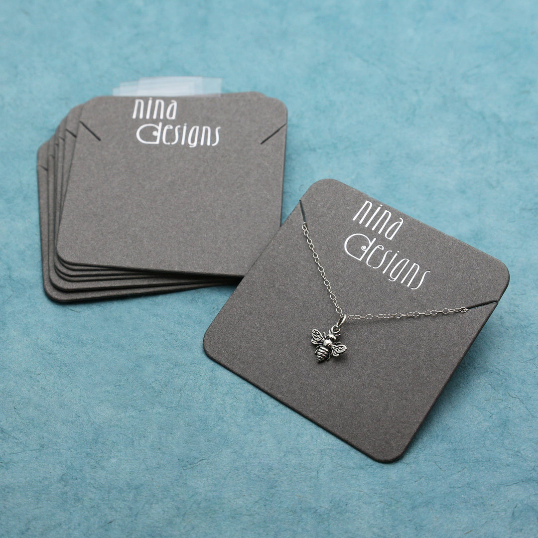 Sterling Silver or Bronze Bee Necklace