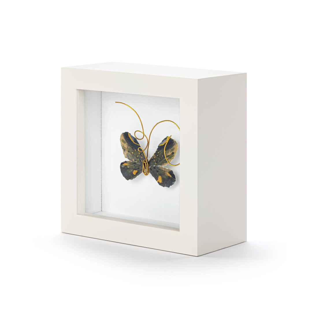 Heart of Gold Black & Gold Butterfly Shadow Box - 4in