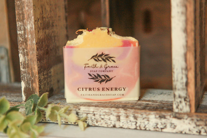 Citrus Energy Artisan Bar Soap, Luxury Shea Butter, 4.5 oz.