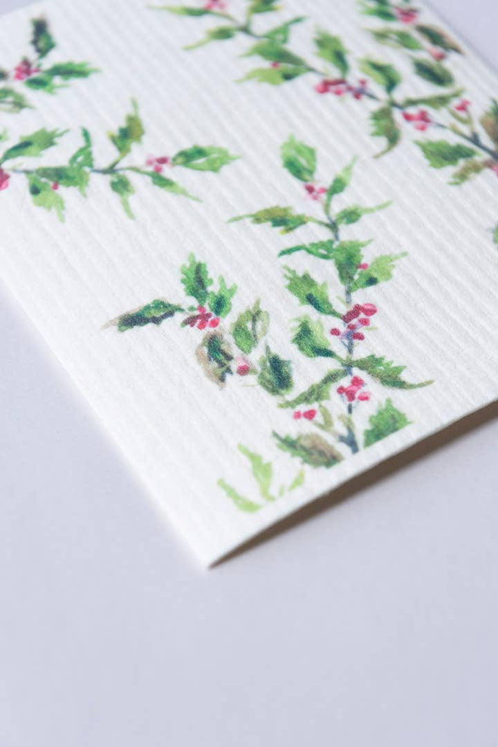 Christmas Dishcloth Holly Dishcloth Christmas Holly