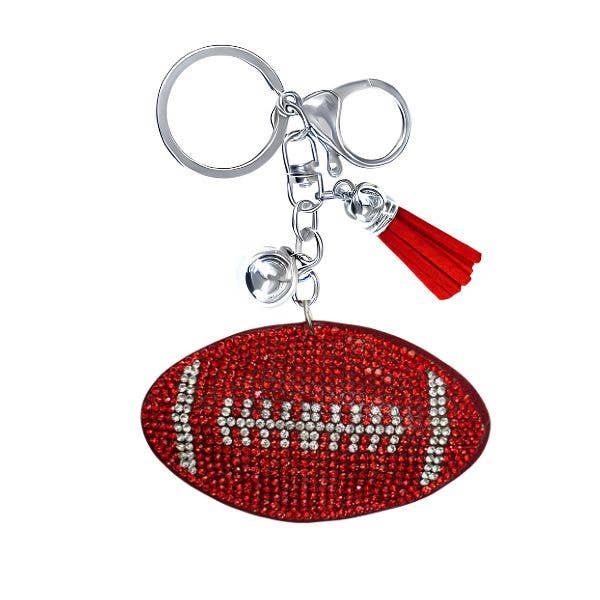 Football Crystal Bling Keychains