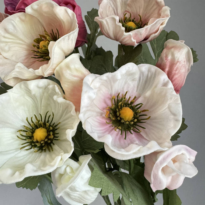 20''T PU Soft Touch Faux Anemone Flower, Sinlge Stem Anemone