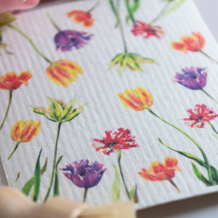 Tulip Garden Swedish Dish Cloth Flower Dishcloth Gardener