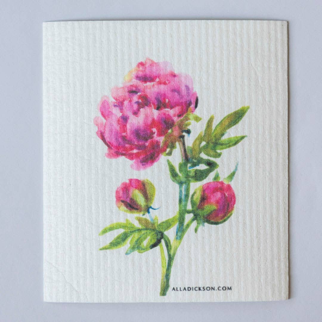 Flower Dishcloth Peony Flower Reusable Swedish Dish Cloth