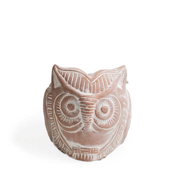 Handmade Planter Pot • Terracotta Pot - Horned Owl