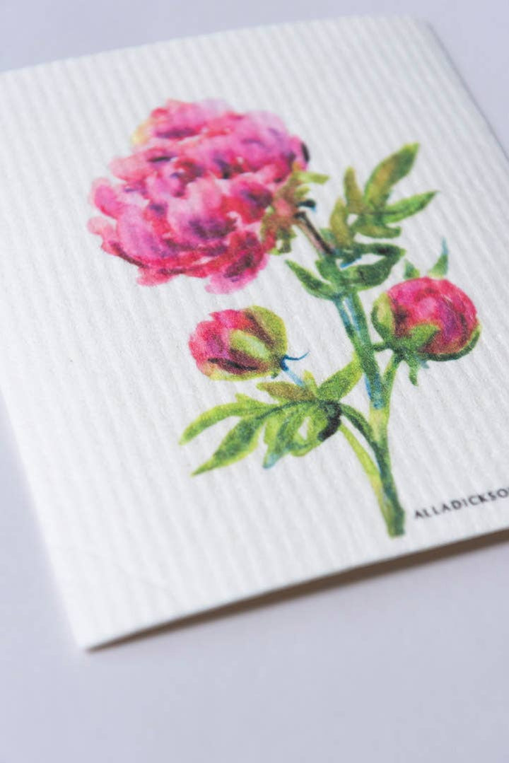 Flower Dishcloth Peony Flower Reusable Swedish Dish Cloth