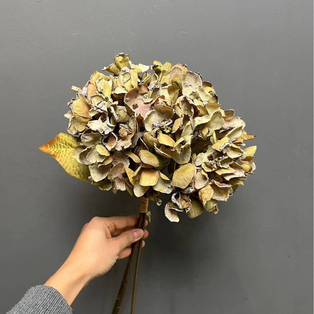 Faux Autunm Hydrangea Flower Bunchs, 3 Flowers/3 Stems