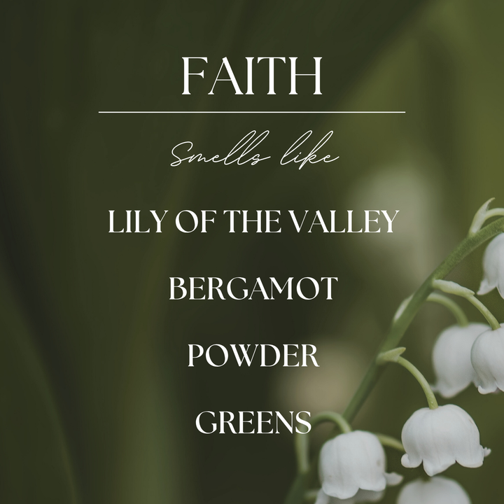 Faith | Lily & Bergamot | 9 oz. Clear Jar Soy Candle