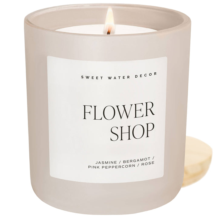 Flower Shop 15 oz Soy Candle, Matte Jar - Home Decor & Gifts