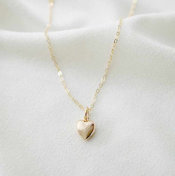 Tiny 14K Gold Fill Heart Necklace - 18” chain